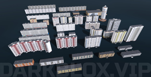 (Low Poly) Russian buildings pack, Типовые серии домов